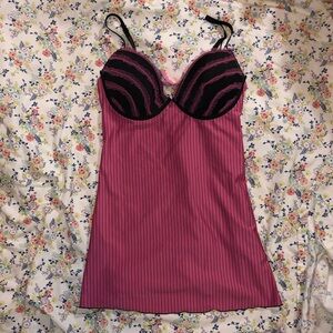 HOT KISS PINK STRIPED BRA SLIP